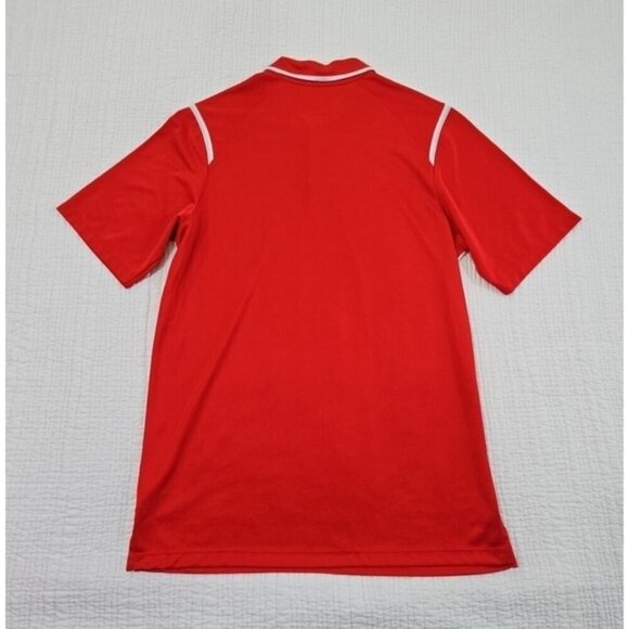 Nike Dri-Fit Athletic Shirt Polo Tennis Golf Men's M Medium Nike Red & White EUC - Picture 12 of 16